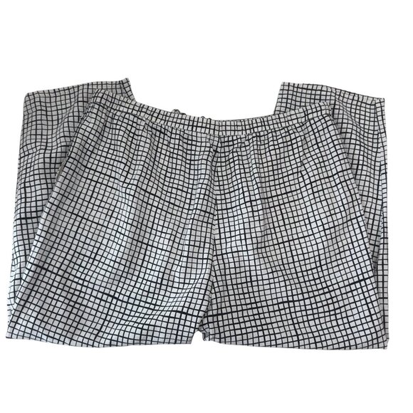 Eileen Fisher Women SZ L/G Textured Crepe Grid Slouchy Cropped Pants - Picture 10 of 15